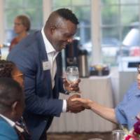 faculty shaking hands